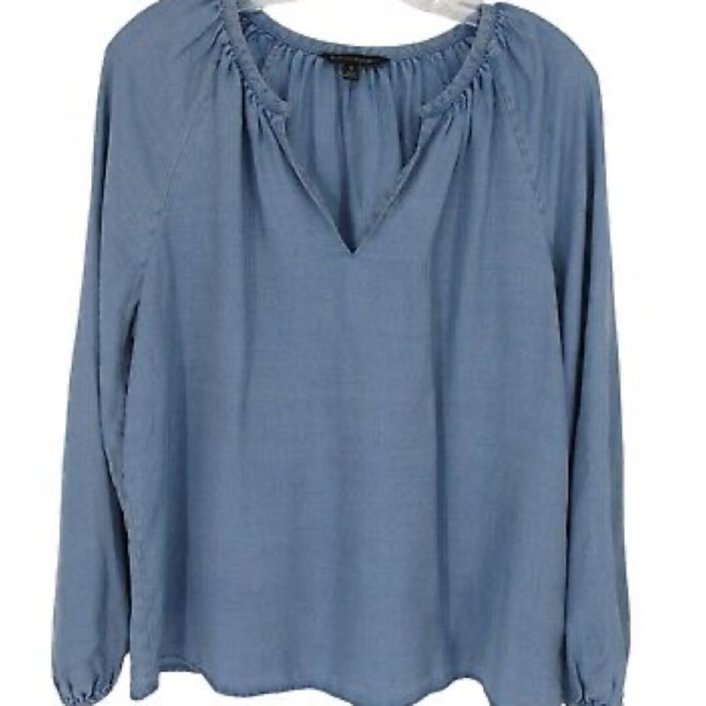 Banana Republic Blouse Chambray Long Sleeve